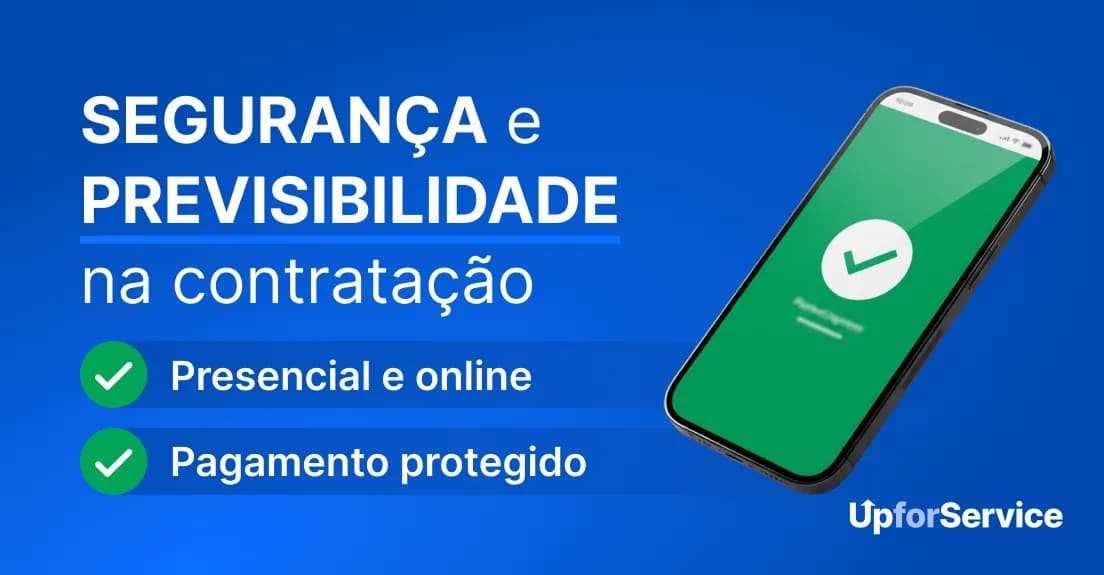 Segurança e previsibilidade na contratação: presencial e online, com pagamento protegido.