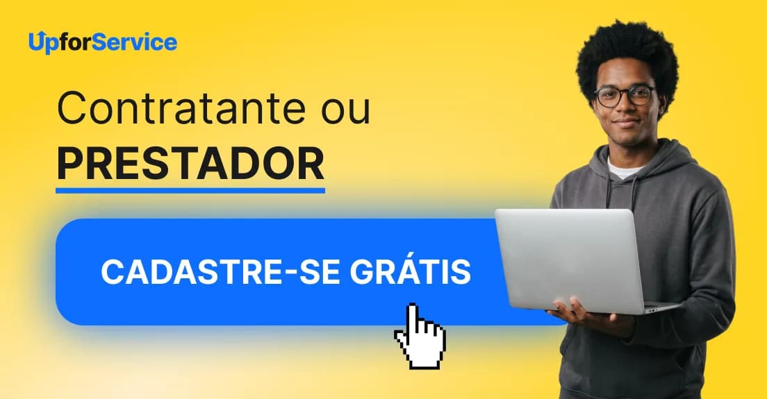 Contratante ou prestador: cadastre-se grátis.